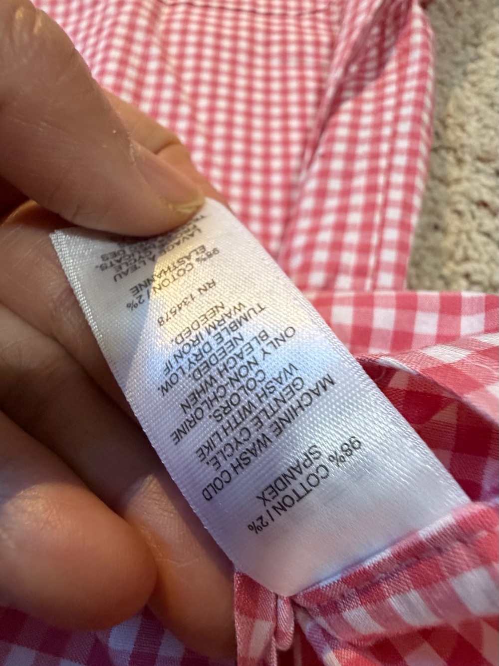 Vineyard Vines Pink Gingham Button-Down Dress Shirt - Picture 5 of 8